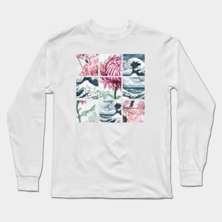 Japanese Stacked Collage Long Sleeve T-Shirt